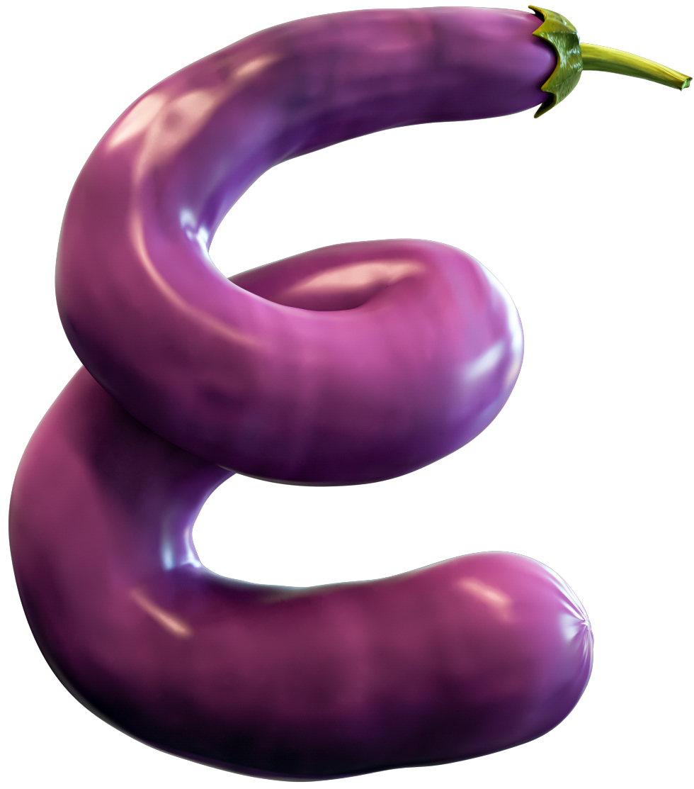 Eggplant Letter E